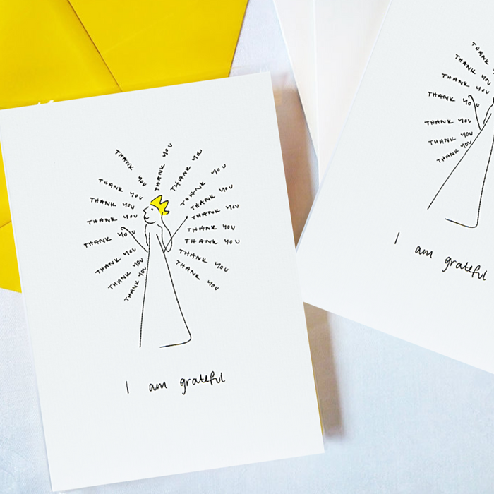 'I Am Grateful' 6 Pack of Postcards & Envelopes